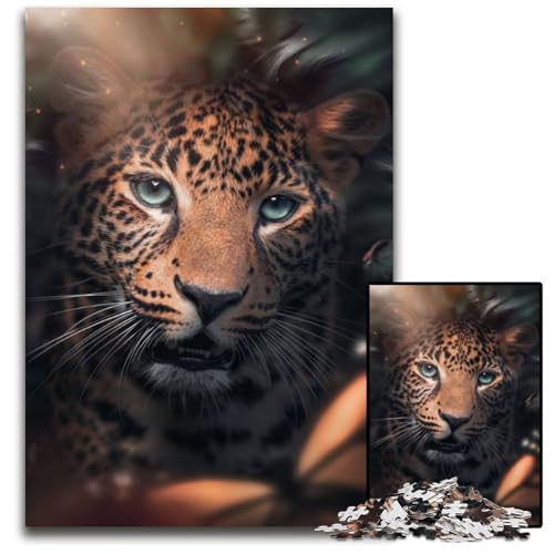 Wunderschönes Leoparden-Puzzle 1000 Teile für Erwachsene Schwierige Puzzles für Erwachsene Herausforderndes Denkspiel - Entspannendes Spielzeug für Teenager 26X38CM/1023x1496inch von XHAXING