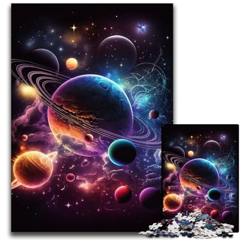 Wunderschönes Weltraum-Puzzle mit 1000 Teilen aus Pappe, DIY-Dekoration, Denksportaufgabe, für Erwachsene, Familie, 26x38cm Wunderschönes Weltraum-Puzzle mit 1000 Teilen aus Pappe, DIY-Dekoration, Denksportaufgabe, für Erwachsene, Familie, 26x38cm von XHAXING