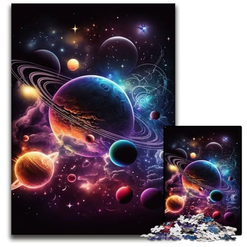 Wunderschönes Weltraum-Puzzle mit 1000 Teilen für Erwachsene. Schwierige Puzzles für Erwachsene. Anspruchsvolles Denkspiel – Entspannendes Spielzeug für Teenager. 50x75cm von XHAXING
