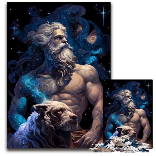 Zeus und Sein Begleiter, Puzzles für 1000 Teile, Holzpuzzles, anspruchsvolles DIY-Denkspiel, perfektes Familienspiel oder dekoratives Geschenk, 50x75cm Zeus und Sein Begleiter, Puzzles für 1000 Teile, Holzpuzzles, anspruchsvolles DIY-Denkspiel, perfektes Familienspiel oder dekoratives Geschenk, 50x75cm von XHAXING