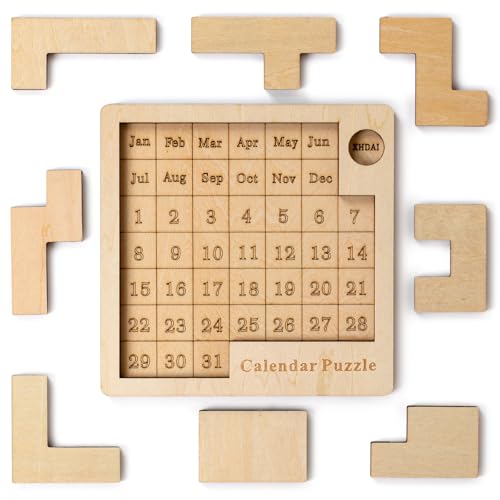 Tageskalender-Puzzle, Holz, Puzzlebrett für Erwachsene, Herausforderung 365+ für jeden Tag, Puzzle-Adventskalender Tageskalender-Puzzle, Holz, Puzzlebrett für Erwachsene, Herausforderung 365+ für jeden Tag, Puzzle-Adventskalender von XHDAI