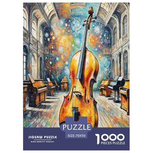Cello Puzzle 1000 Teile Schwer Puzzle Spielzeug Pädagogisches Spiel Impossible Herausforderungsspielzeug Für Erwachsene Und Kinder in Bewährter 70x50cm/1000pcs von XHSMSHWY