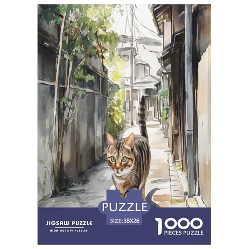 Chinesische ländliche Katze Puzzle 1000 Teile Schwer Puzzle Spielzeug Pädagogisches Spiel Impossible Herausforderung Spielzeug Für Erwachsene Und Kinder in Bewährter 38x26cm/1000pcs von XHSMSHWY