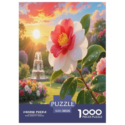 Die Kamellien Japonica Puzzle 1000-teilige Schwer Puzzle Spielzeug Pädagogisches Spiel Impossible Herausforderungsspielzeug Für Erwachsene Kinder 38x26cm/1000pcs von XHSMSHWY