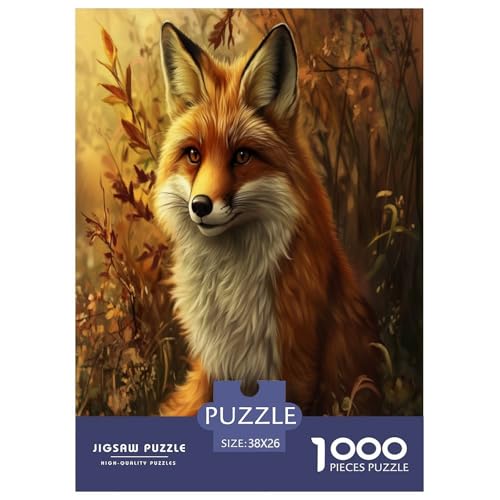 Fox Puzzle 1000-teilige Schwer Puzzle Spielzeug Pädagogisches Spiel Impossible Herausforderung Spielzeug Für Erwachsene Und Kinder in Bewährter 38x26cm/1000pcs von XHSMSHWY
