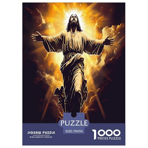 Jesus Puzzle 1000 Teile Schwer Puzzle Spielzeug Lernspiel Impossible Herausforderungsspielzeug Für Erwachsene Kinder 70x50cm/1000pcs von XHSMSHWY