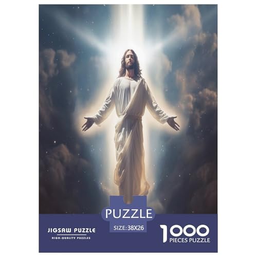 Jesus Puzzle 1000 Teile Schwer Puzzle Spielzeug Lernspiel Impossible Herausforderungsspielzeug Für Erwachsene Und Kinder in Bewährter 38x26cm/1000pcs von XHSMSHWY