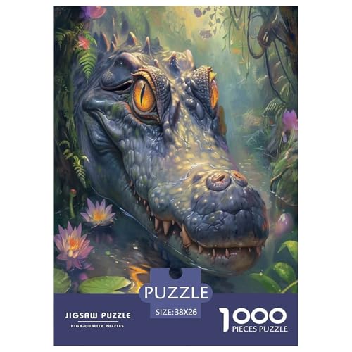 Krokodil Puzzles 1000 Teile Schwer Puzzle Spielzeug Pädagogisches Spiel Impossible Herausforderungsspielzeug Für Erwachsene Kinder 38x26cm/1000pcs von XHSMSHWY