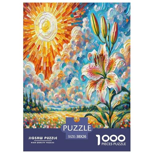 Lilie Puzzle 1000 Teile Schwer Puzzle Spielzeug Pädagogisches Spiel Impossible Herausforderungsspielzeug Für Erwachsene Und Kinder in Bewährter 38x26cm/1000pcs von XHSMSHWY