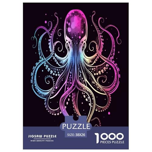 Octopus Puzzle 1000-teilige Schwer Puzzle Spielzeug Pädagogisches Spiel Impossible Herausforderung Spielzeug Für Erwachsene Kinder 38x26cm/1000pcs von XHSMSHWY