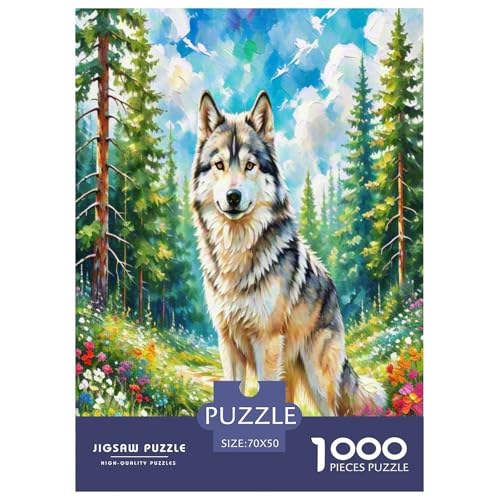 Wolf Puzzle 1000-teilige Schwer Puzzle Spielzeug Lernspiel Impossible Herausforderungsspielzeug Für Erwachsene Und Kinder Ab 12 Jahren 70x50cm/1000pcs von XHSMSHWY