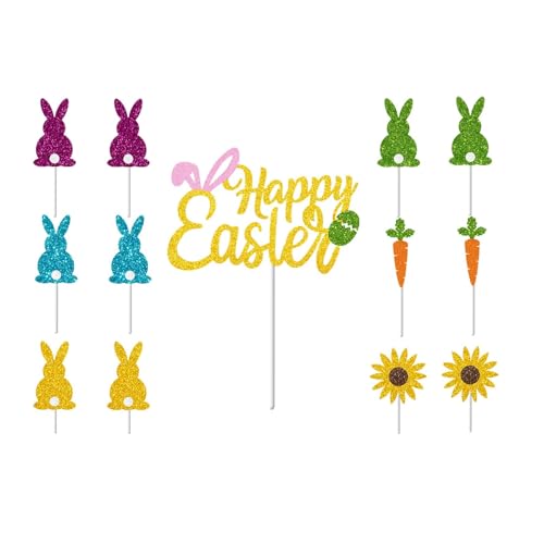 Ostern Tortendeko, 13 Stück Kuchen Deko Ostern, Kuchen Topper Hase, Ostern Kuchen Dekoration, Osterkuchen Deko für Ostern Party Kuchen Dekoration Zubehör Ostern Tortendeko, 13 Stück Kuchen Deko Ostern, Kuchen Topper Hase, Ostern Kuchen Dekoration, Osterkuchen Deko für Ostern Party Kuchen Dekoration Zubehör von XIABYAYU