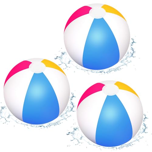 XIABYAYU Aufblasbare Wasserball, 3 Stück Aufblasbare Wasserbälle, Strandball Aufblasbar, Wasserball für Schwimmbad Party Ball, Strand, Garten von XIABYAYU
