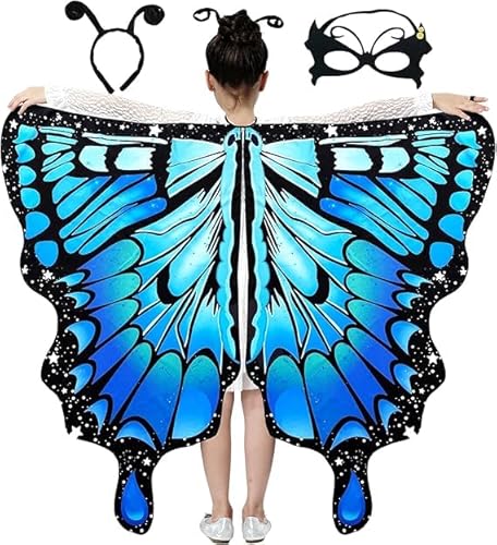 XIABYAYU Schmetterlingsflügel Kinder, Schmetterling Kostüm Kinder, Schmetterling Umhang Kinder mit Maske und Haarreif, Schmetterling Kostüm Mädchen für Karneval, Tanzkostüme, Rollenspiele XIABYAYU Schmetterlingsflügel Kinder, Schmetterling Kostüm Kinder, Schmetterling Umhang Kinder mit Maske und Haarreif, Schmetterling Kostüm Mädchen für Karneval, Tanzkostüme, Rollenspiele von XIABYAYU