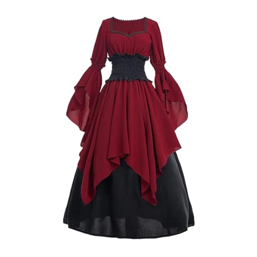 XIADUOBAAN Halloween Kostüm Damen Kleider Korsett Hexenkostüm Damen Mittelalter Kleidung für Frauen Piratenkostüm Trompetenärmel Gothic Kleid Renaissance Karneval Kostüm Vintage Maxikleid XIADUOBAAN Halloween Kostüm Damen Kleider Korsett Hexenkostüm Damen Mittelalter Kleidung für Frauen Piratenkostüm Trompetenärmel Gothic Kleid Renaissance Karneval Kostüm Vintage Maxikleid von XIADUOBAAN