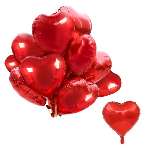 10 Stück Herz Folienballon 18 Zoll Herzluftballons Rot Herz Helium Luftballons für Hochzeitsfeier Anniversary Heiratsantrag Party Verlobung 10 Stück Herz Folienballon 18 Zoll Herzluftballons Rot Herz Helium Luftballons für Hochzeitsfeier Anniversary Heiratsantrag Party Verlobung von XIANGJIEU