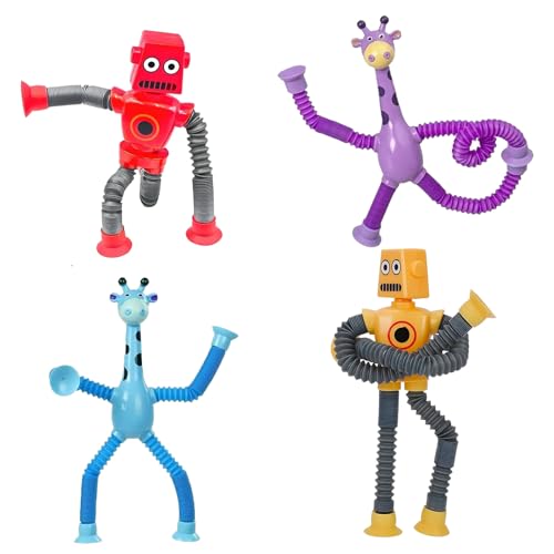 4 Stück Teleskop Saugnapf Roboter Saugnapf Spielzeug für Kinder Telescopic Suction Cup Giraffe Toy für autistische Kinder und Erwachsene 4 Stück Teleskop Saugnapf Roboter Saugnapf Spielzeug für Kinder Telescopic Suction Cup Giraffe Toy für autistische Kinder und Erwachsene von XIANGJIEU