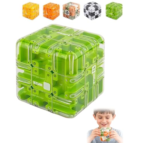 Large Labyrinth 3D Puzzles Maze Cubes - Engaging Brain Teaser Toy 3D Maze Cube, Brain Training Puzzle Magic Cube for Stress Relief & Logic Development (Green) von XIANGSHI