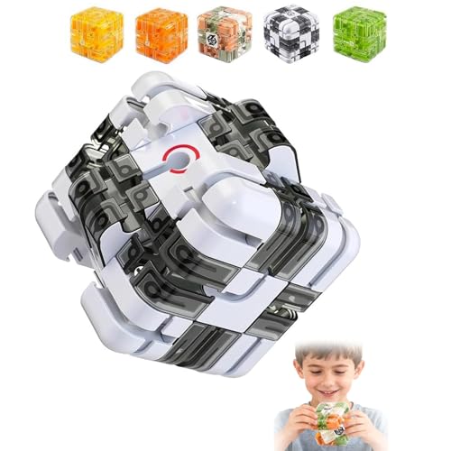 Large Labyrinth 3D Puzzles Maze Cubes - Engaging Brain Teaser Toy 3D Maze Cube, Brain Training Puzzle Magic Cube for Stress Relief & Logic Development (Grey) von XIANGSHI