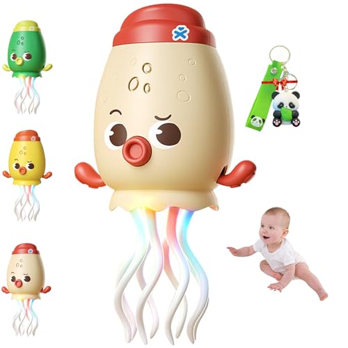 Magic Electric Dancing Octopus Toy, Dancing Squid Toy, Electric Crawling Octopus Toys with LED Lighting & Music, Rechargeable Automatic Evasion for Indoor Cat Dog or Birthday Gifts (Oatmeal-White) von XIANGSHI