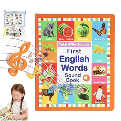 My First English Sound Toy – 470+ Words, 21 Themes, Fun Word Game, 2025 First English Words Sound Book, Juguete Educativo for Educational Language, Press to Learn Phonics (Large) von XIANGSHI