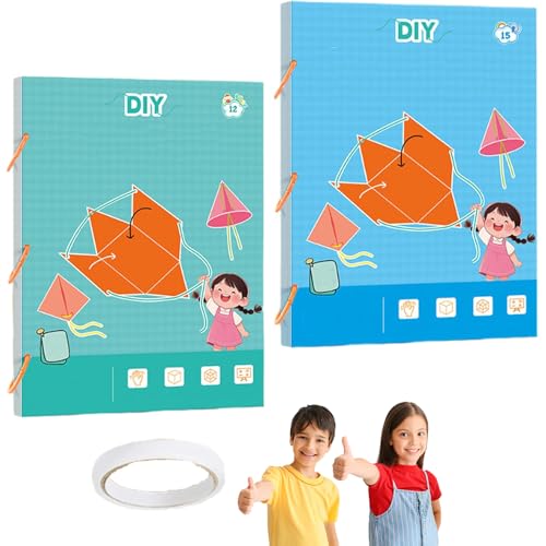 Pull String 3D Geometry Lernbuch, 3D Math Geometry Kit with 9/12/15 Geometric Solids, Safe Braided Rope Design, Geometrie Lernspielzeug Geschenk für Jungen und Mädchen (2Pcs,12+15 Models) von XIANGSHI