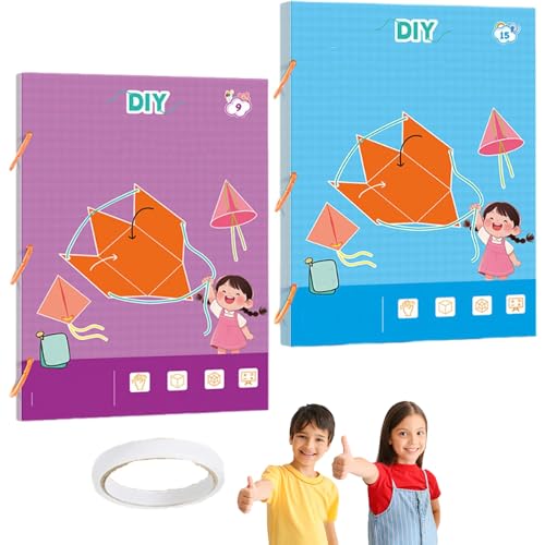 Pull String 3D Geometry Lernbuch, 3D Math Geometry Kit with 9/12/15 Geometric Solids, Safe Braided Rope Design, Geometrie Lernspielzeug Geschenk für Jungen und Mädchen (2Pcs,9+15 Models) von XIANGSHI