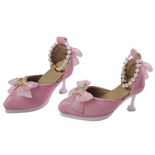 XIANMY Doll High Heels Bowknot Sandalen Schuhe Mini Freizeitschuhe Stiefel für 45 cm Mädchen Puppen 1/4 BJD Puppe Dress-Up Doll Kostüm Zubehör Rosa von XIANMY