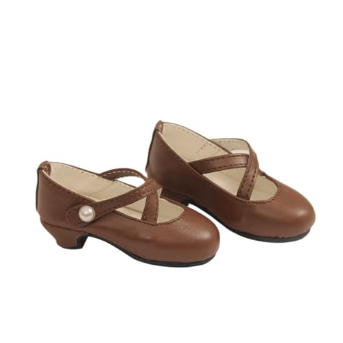 XIANMY Doll High Heels Doll Dance Shoes Leather Shoes Sandal Casual Shoes Boots for 45cm Girl Dolls 1/4 BJD Doll Dress Up Doll Costume Accessories Coffee von XIANMY