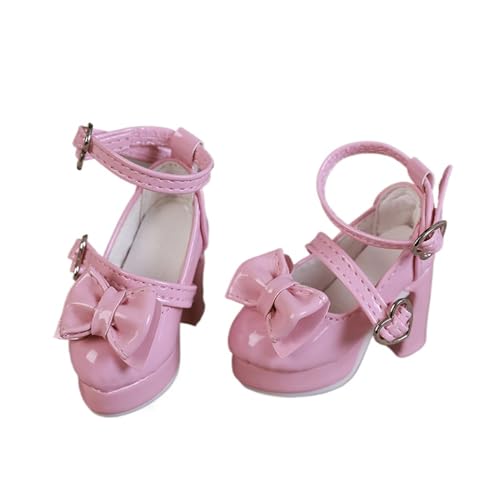 XIANMY Doll High Heels Schuhe mit Schnalle Tanzschuhe Lederschuhe Freizeitschuhe Stiefel für 45 cm Mädchen Puppen 1/4 BJD Puppe Dress-Up Doll Kostüm Zubehör Rosa von XIANMY