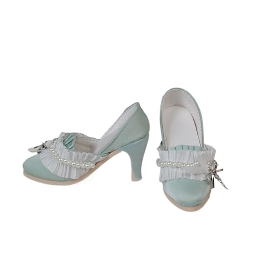XIANMY Doll High Heels Spitzenschuhe Sandalen Schuhe Mini Freizeitschuhe Stiefel für 45 cm Mädchen Puppen 1/4 BJD Puppe Dress-Up Doll Kostüm Zubehör Grün von XIANMY