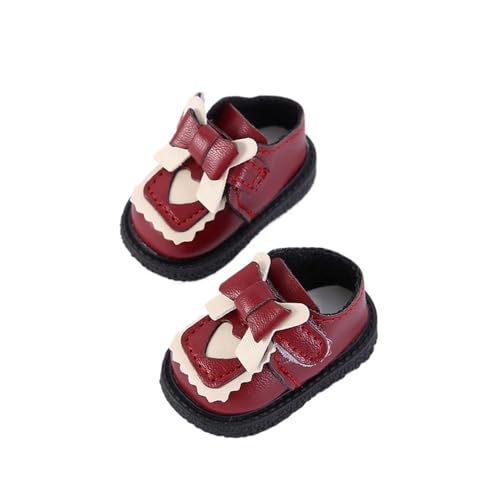XIANMY Puppe Bowknot Lederschuhe Flache Sandalen Freizeitschuhe Stiefel für 30 cm Mädchen Puppen 1/6 BJD Puppe Anziehpuppe Kostüm Zubehör Rot von XIANMY