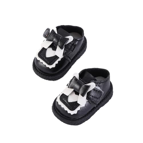 XIANMY Puppe Bowknot Lederschuhe Flache Sandalen Freizeitschuhe Stiefel für 30 cm Mädchen Puppen 1/6 BJD Puppe Anziehpuppe Kostüm Zubehör Schwarz von XIANMY