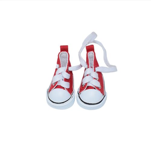 XIANMY Puppen-Canvas-Schuhe, Stiefel, Freizeitschuhe für 20 cm Baumwollpuppen, 1/6, BJD-Puppe, Kostümzubehör, Rot von XIANMY
