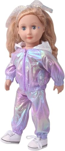XIANMY Puppenkleidung, Kapuzenjacke, Mantel, Hose, Sport-Set, Anzug, Outfits für 46 cm Mädchen, Puppenkleidung, Kostüm-Zubehör von XIANMY