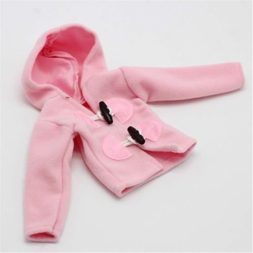 XIANMY Puppenkleidung, Kapuzenmantel mit Knöpfen, Pullover, Jacke, Outfits für 60 cm große BJD-Puppenkleidung, Kostümzubehör, Rosa von XIANMY