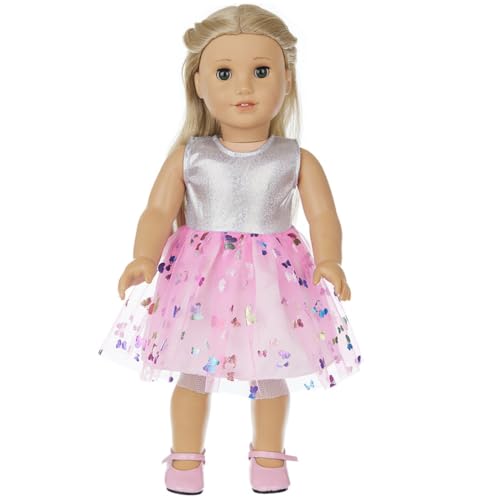 XIANMY Puppenkleidung, Mantel, Kleid, Oberteil, Hose, Jacke, Spitzenrock, Anzug, Puppen-Outfits für 45 cm, Mädchen, Puppenzubehör, Geburtstag, Weihnachten, Party, Rosa XIANMY Puppenkleidung, Mantel, Kleid, Oberteil, Hose, Jacke, Spitzenrock, Anzug, Puppen-Outfits für 45 cm, Mädchen, Puppenzubehör, Geburtstag, Weihnachten, Party, Rosa von XIANMY