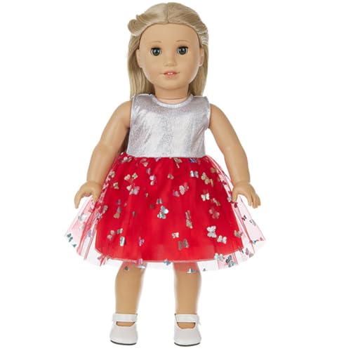 XIANMY Puppenkleidung, Mantel, Kleid, Oberteil, Hose, Jacke, Spitzenrock, Anzug, Puppen-Outfits für 45 cm, Mädchen, Puppenzubehör, Geburtstag, Weihnachten, Party, Rot XIANMY Puppenkleidung, Mantel, Kleid, Oberteil, Hose, Jacke, Spitzenrock, Anzug, Puppen-Outfits für 45 cm, Mädchen, Puppenzubehör, Geburtstag, Weihnachten, Party, Rot von XIANMY