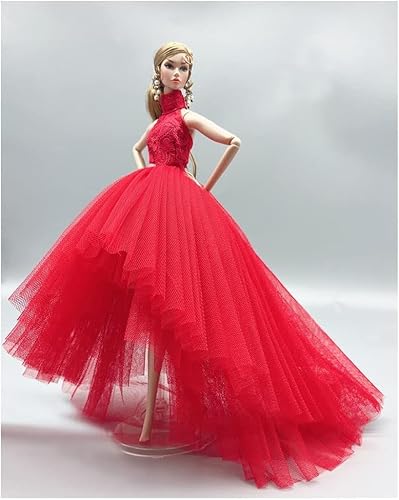 XIANMY Puppenkleidung, Spitzenkleid, Abendkleid, Partykleid, Kostüm, Outfits für 1/6 Puppe, 27,9 cm, 30 cm, Mädchen, Puppe, Kinder, Urlaubszubehör, Rot XIANMY Puppenkleidung, Spitzenkleid, Abendkleid, Partykleid, Kostüm, Outfits für 1/6 Puppe, 27,9 cm, 30 cm, Mädchen, Puppe, Kinder, Urlaubszubehör, Rot von XIANMY
