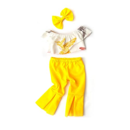 XIANMY Puppenkleidung, schulterfreier Obermantel, Hose, Jacke, Glockenhose, Sommeranzug, Outfits für 45 cm, Puppenzubehör, Weihnachten, Geburtstag, Party, Gelb XIANMY Puppenkleidung, schulterfreier Obermantel, Hose, Jacke, Glockenhose, Sommeranzug, Outfits für 45 cm, Puppenzubehör, Weihnachten, Geburtstag, Party, Gelb von XIANMY