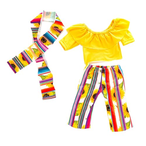 XIANMY Puppenkleidung, schulterfreier Obermantel, Hose, Jacke, Glockenhose, Sommeranzug, Puppen-Outfits für 45 cm, Mädchen, Puppenzubehör, Weihnachten, Geburtstag, Party, Blume XIANMY Puppenkleidung, schulterfreier Obermantel, Hose, Jacke, Glockenhose, Sommeranzug, Puppen-Outfits für 45 cm, Mädchen, Puppenzubehör, Weihnachten, Geburtstag, Party, Blume von XIANMY