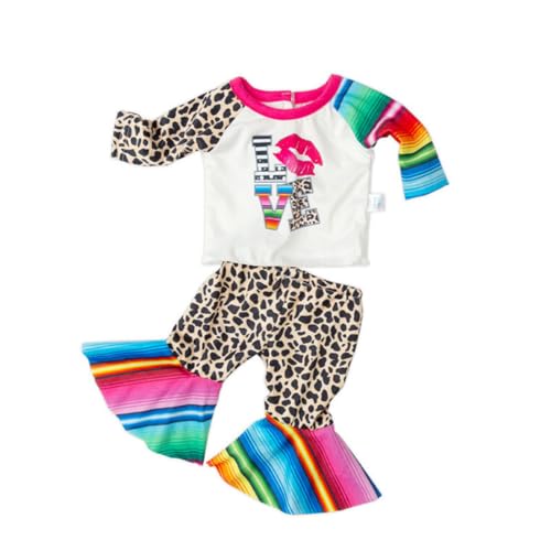 XIANMY Puppenkleidung, schulterfreier Obermantel, Hose, Jacke, Glockenhose, Sommeranzug, Puppen-Outfits für 45 cm, Mädchen, Puppenzubehör, Weihnachten, Geburtstag, Party, Regenbogen XIANMY Puppenkleidung, schulterfreier Obermantel, Hose, Jacke, Glockenhose, Sommeranzug, Puppen-Outfits für 45 cm, Mädchen, Puppenzubehör, Weihnachten, Geburtstag, Party, Regenbogen von XIANMY