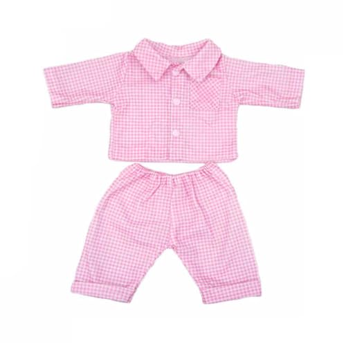 XIANMY Puppenkleidung Kleid Jumpsuits Top Hosen Mantel Pyjama Anzug Puppe Outfits für 45cm 18 Zoll Mädchen Puppe Zubehör Geburtstag Weihnachten Party Plaid von XIANMY