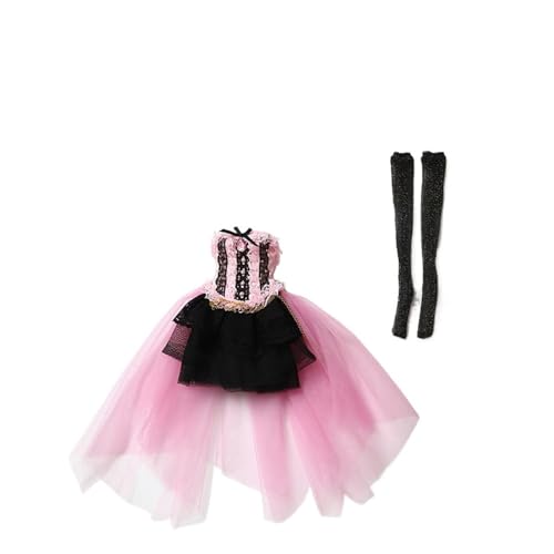 XIANMY Puppenkleidung Kleid Top Hosen Rock Weste T-Shirt Pullover Mantel Anzug Puppe Outfits Set für 45cm Mädchen Puppe 1/4 BJD Puppe Dress-Up Doll Kostüm Zubehör A22 von XIANMY