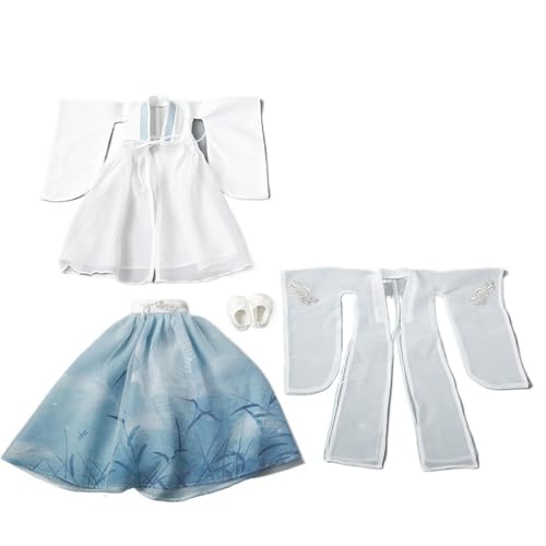 XIANMY Puppenkleidung Kleid Top Hosen Rock Weste T-Shirt Pullover Mantel Anzug Puppe Outfits Set für 45cm Mädchen Puppe 1/4 BJD Puppe Dress-Up Doll Kostüm Zubehör A24 von XIANMY