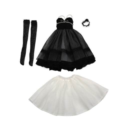 XIANMY Puppenkleidung Kleid Top Hosen Rock Weste T-Shirt Pullover Mantel Anzug Puppe Outfits für 45cm Mädchen Puppe 1/4 BJD Puppe Dress-Up Doll Kostüm Zubehör A03 von XIANMY