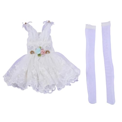 XIANMY Puppenkleidung Kleid Top Hosen Rock Weste T-Shirt Pullover Mantel Anzug Puppe Outfits für 45cm Mädchen Puppe 1/4 BJD Puppe Dress-Up Doll Kostüm Zubehör A07 von XIANMY