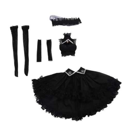 XIANMY Puppenkleidung Kleid Top Hosen Rock Weste T-Shirt Pullover Mantel Anzug Puppe Outfits für 45cm Mädchen Puppe 1/4 BJD Puppe Dress-Up Doll Kostüm Zubehör A08 von XIANMY