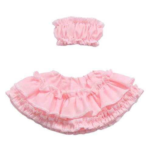 XIANMY Puppenkleidung Kleid Top Hosen Rock Weste T-Shirt Pullover Mantel Anzug Puppe Outfits für 45cm Mädchen Puppe 1/4 BJD Puppe Dress-Up Doll Kostüm Zubehör A09 von XIANMY