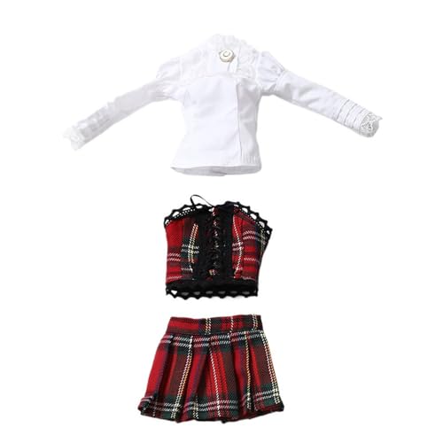 XIANMY Puppenkleidung Kleid Top Hosen Rock Weste T-Shirt Pullover Mantel Anzug Puppe Outfits für 45cm Mädchen Puppe 1/4 BJD Puppe Dress-Up Doll Kostüm Zubehör A11 von XIANMY